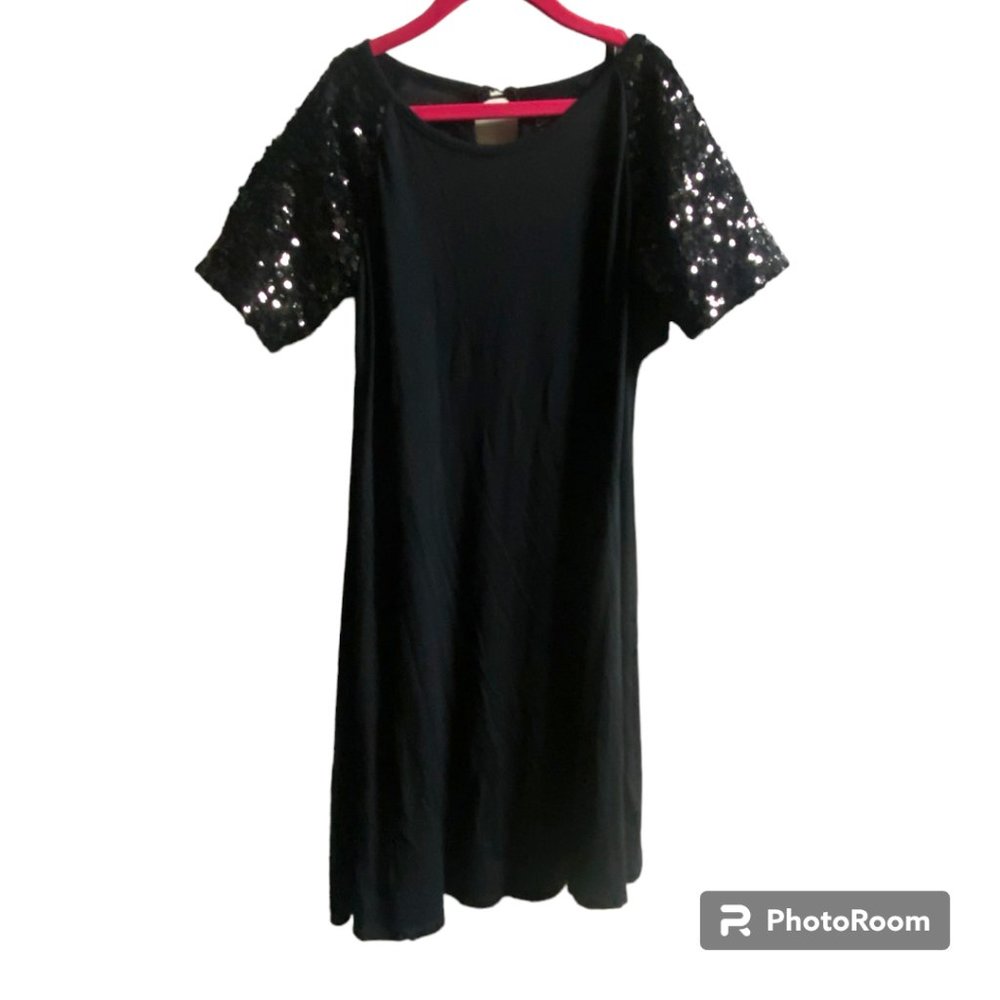 Harper‎ Canyon Girl's Black Sequins Sleeve Dress sz L (10-12)